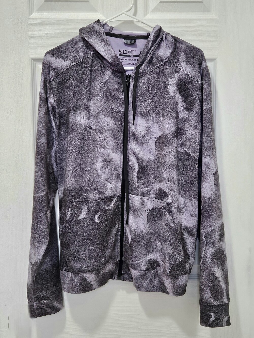 5.11 Tactical Black and Gray PT-R Physical Training Tee Label